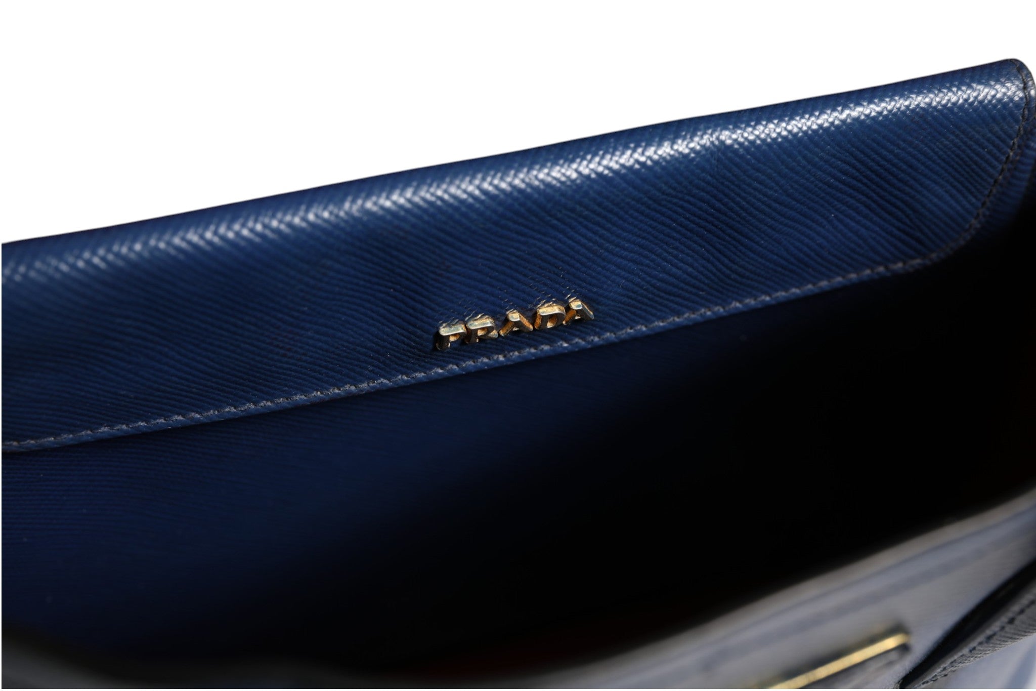 Sac 2 voies Prada en cuir Saffiano bleu