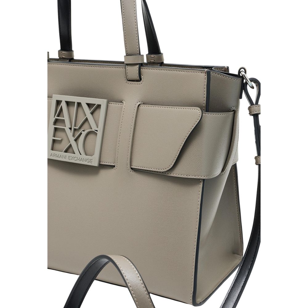 Armani Exchange Handtasche aus beigem Kunstleder