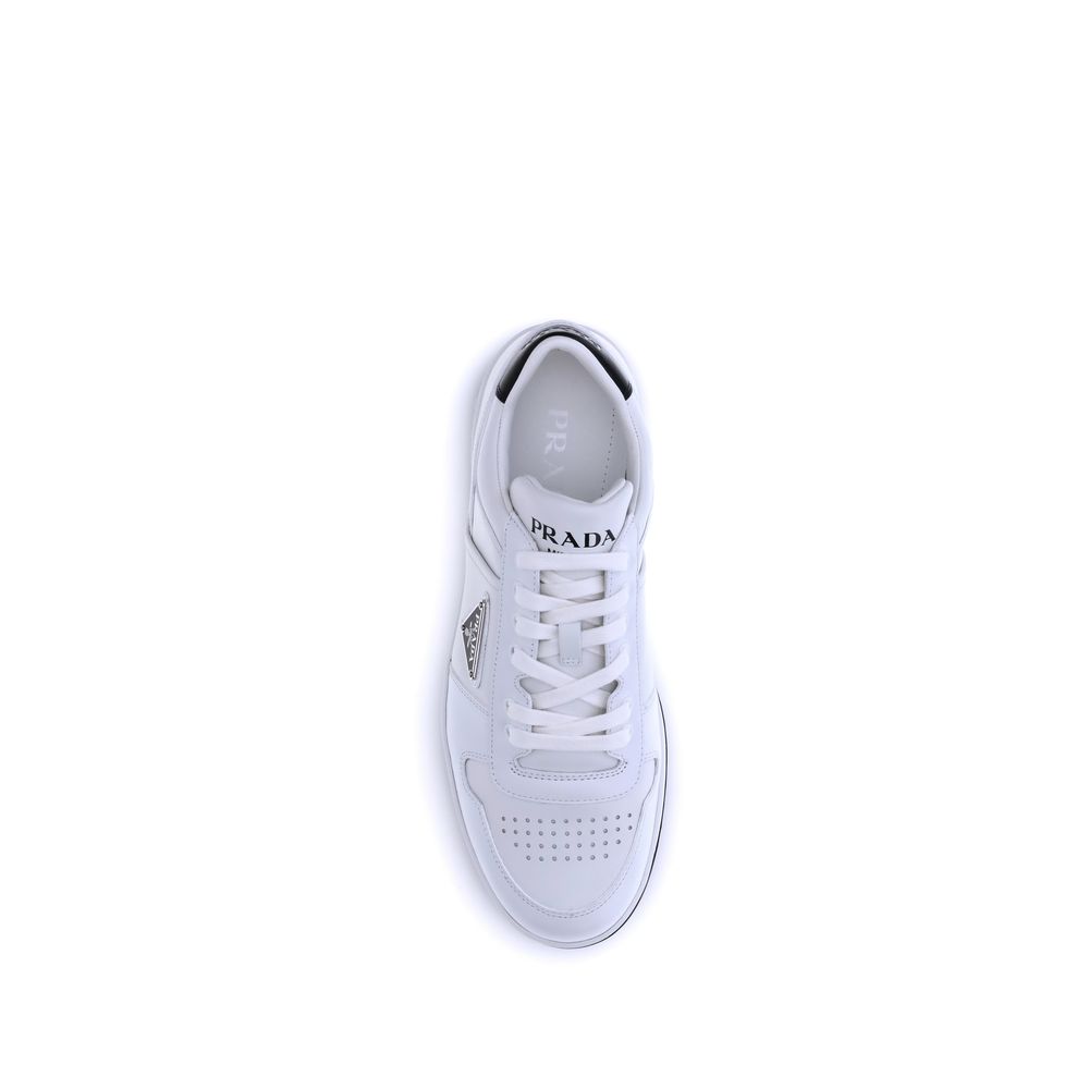 Prada Weiße Kalbsleder Bos Taurus Low Top Sneakers