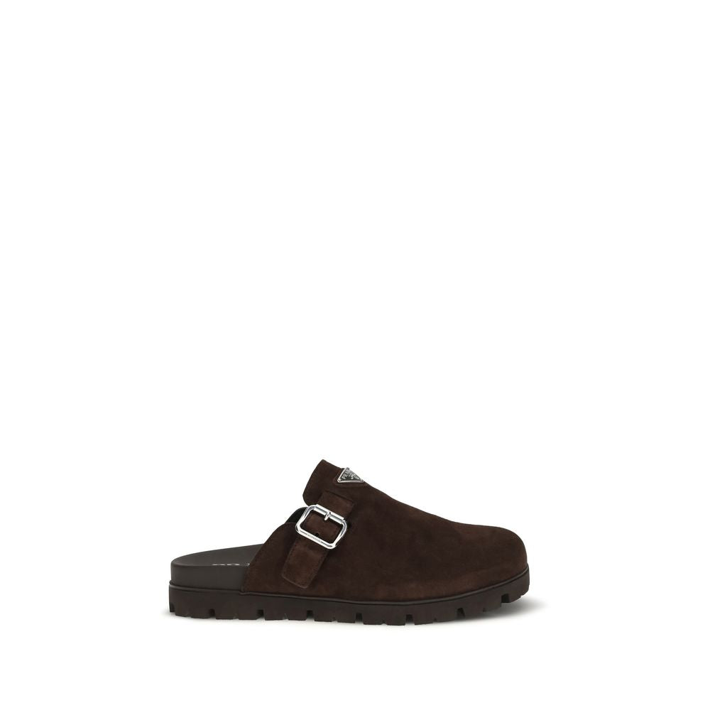 Prada Mules aus braunem Kalbsleder Bos Taurus