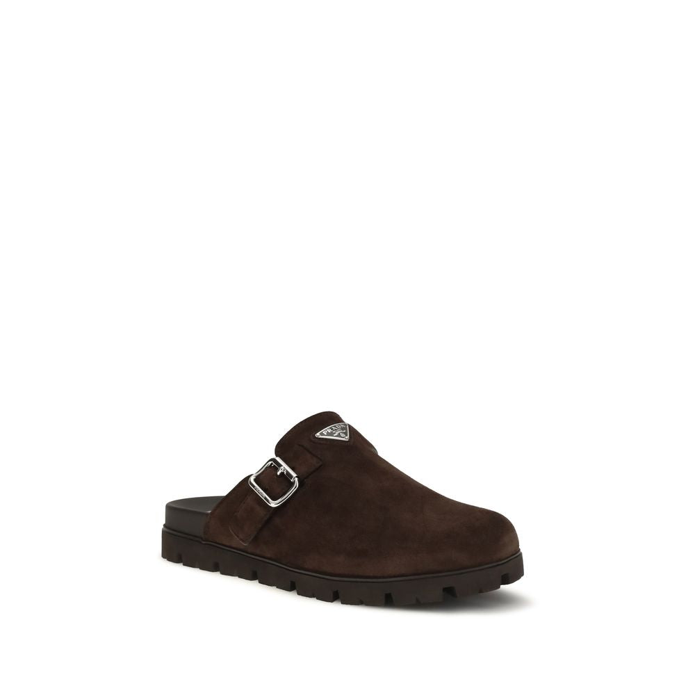 Prada Mules aus braunem Kalbsleder Bos Taurus