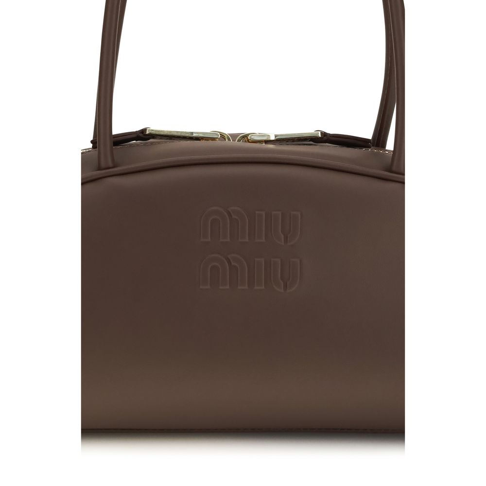 Miu Miu Braune Kalbsleder-Schultertasche aus Bos Taurus
