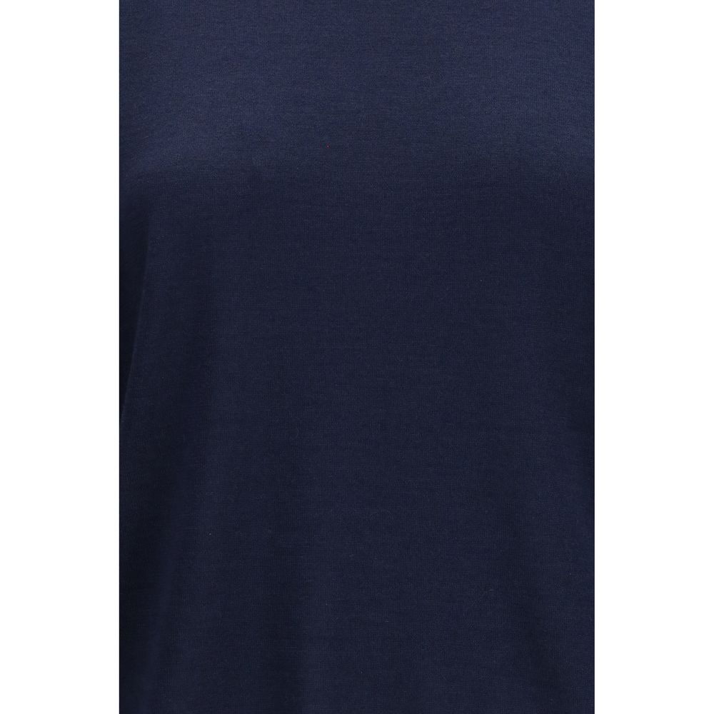 Brunello Cucinelli ärmelloser Pullover aus blauem Kaschmir