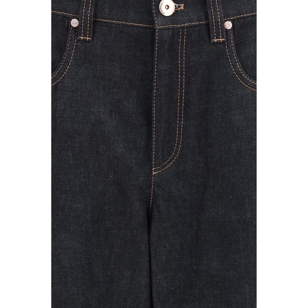Jean droit Brunello Cucinelli en coton bleu