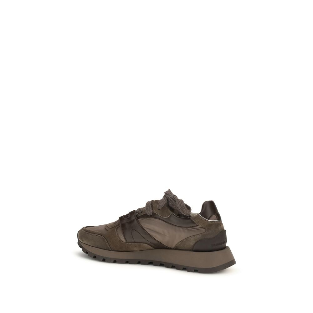 Brunello Cucinelli Braune Sport-Sneaker aus Kalbsleder Bos Taurus