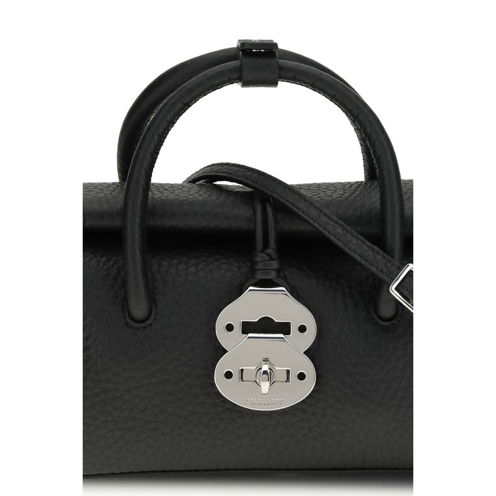 Zanellato Schwarze Handtasche aus Kalbsleder Bos Taurus