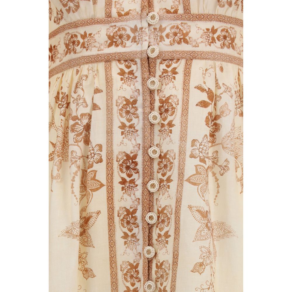 Zimmermann beiges Leinen-Freizeitkleid