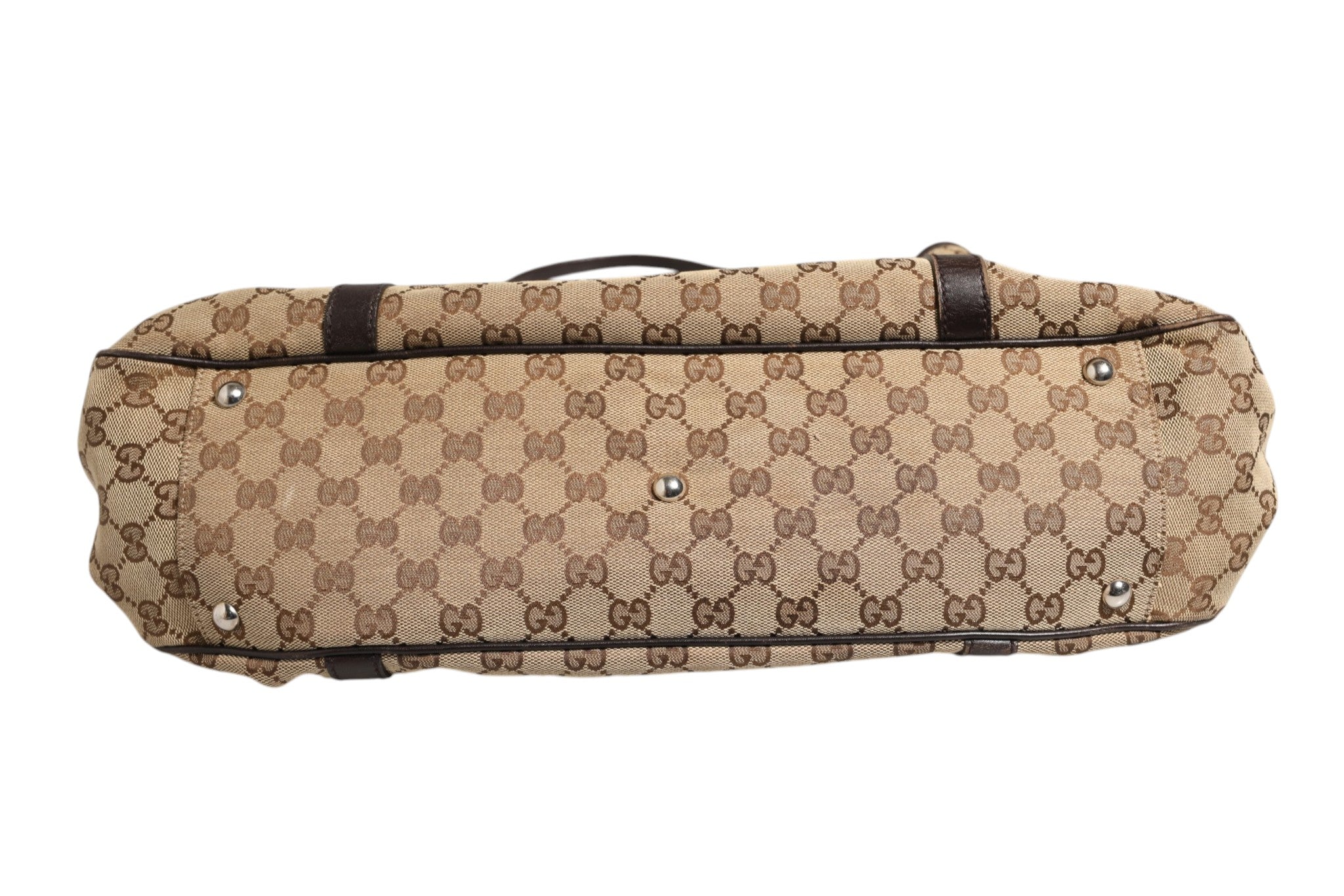 Gucci Twins Medium Tote Bag aus beigem und schwarzem Canvas