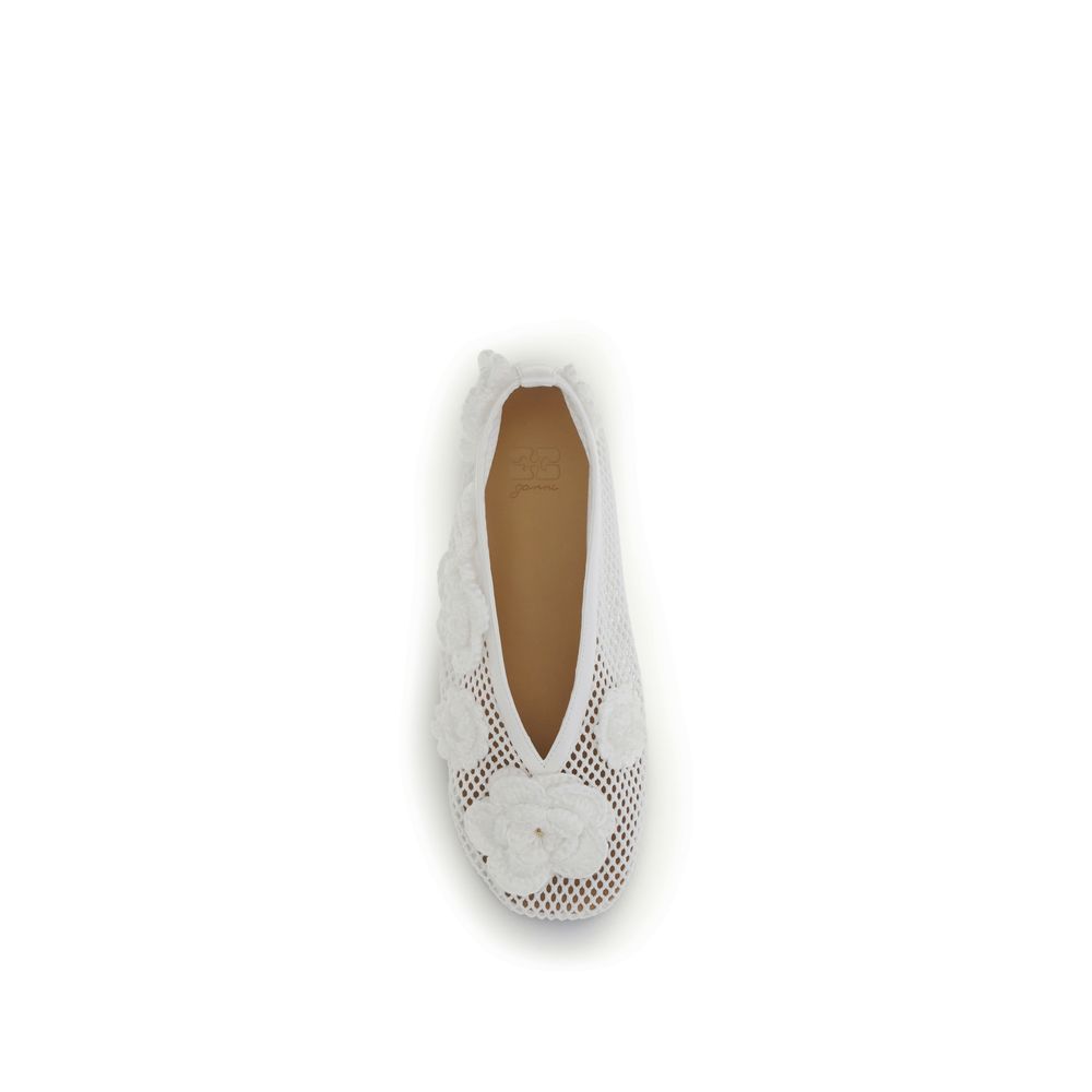 Ganni Weiße Ballerinas aus Polyethylen