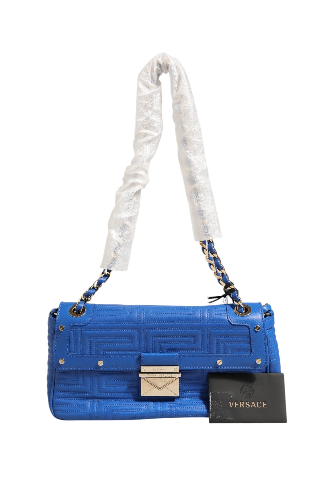 Versace Couture Gesteppte Schultertasche aus Leder