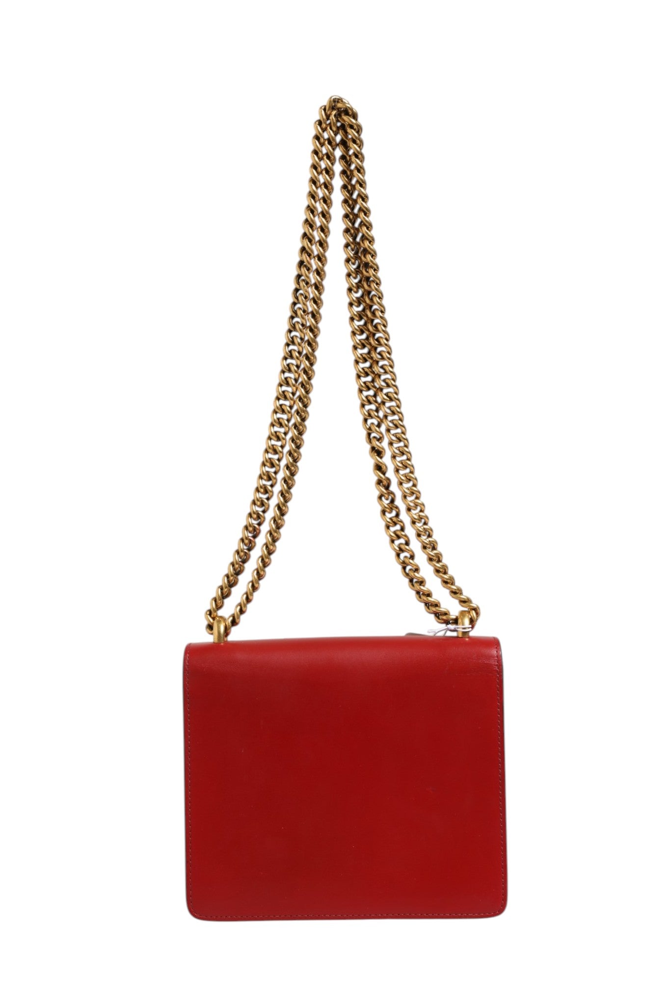 Gucci Marmont kleine Umhängetasche aus rotem Leder in Rosso Ancora