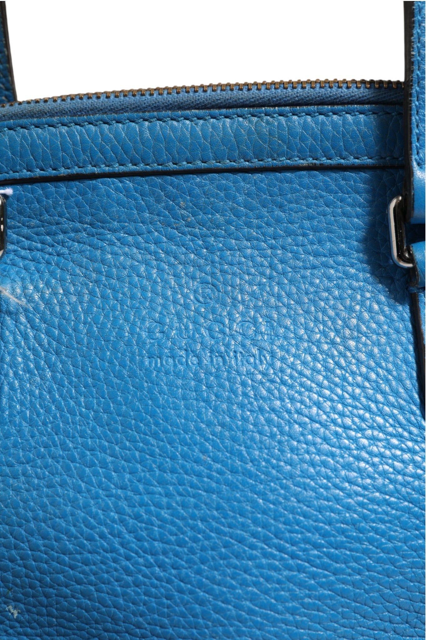 Gucci blaue Leder-Kuppelhandtasche