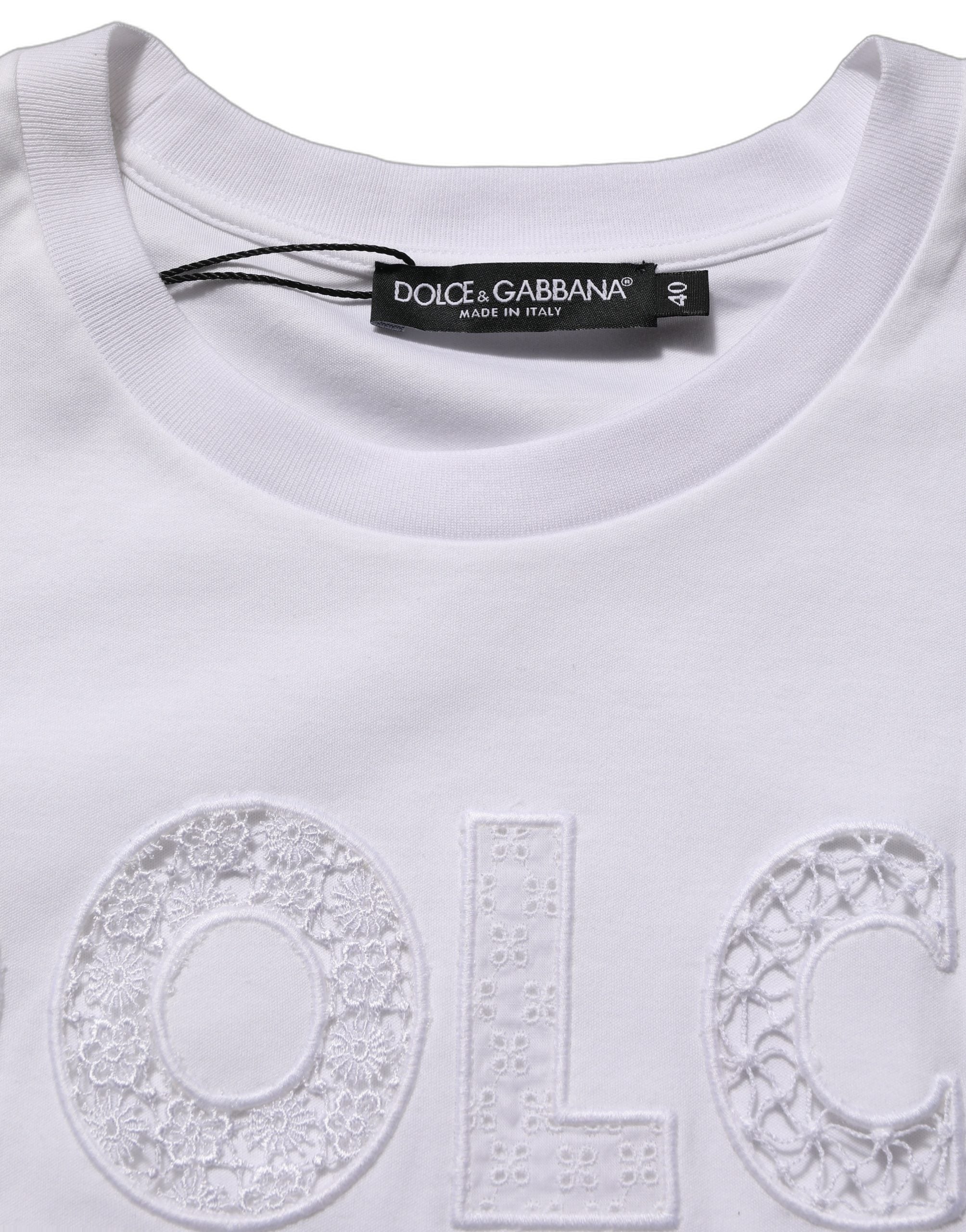 T-shirt sans manches à col rond blanc avec logo Dolce & Gabbana