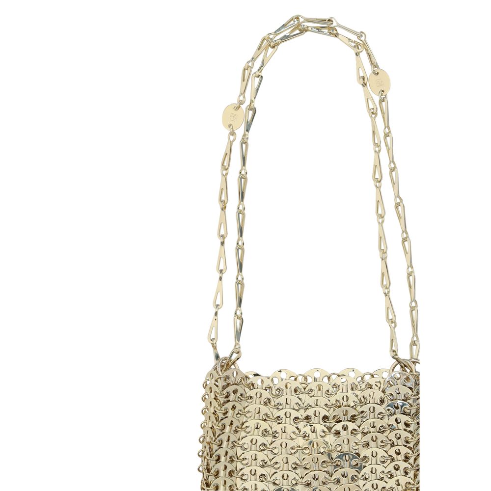 Rabanne Bicolor-Schultertasche aus Messing