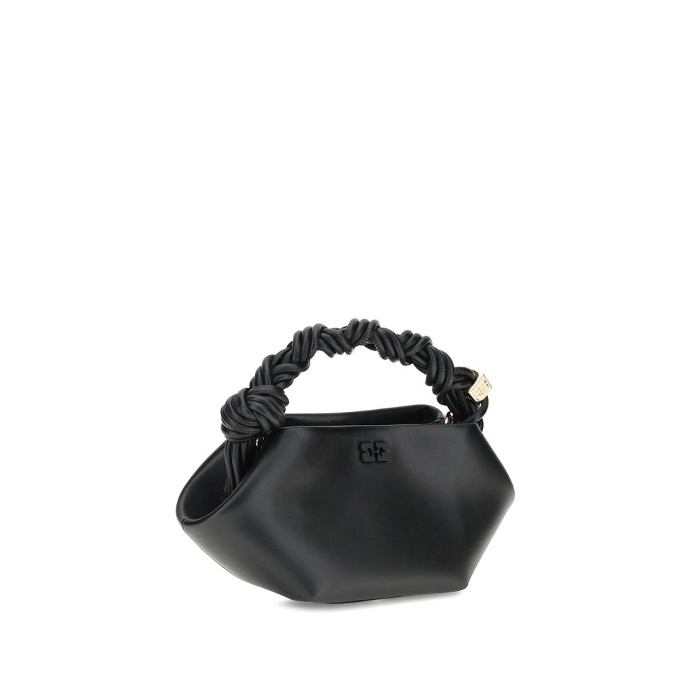 Ganni Schultertasche aus schwarzem Leder