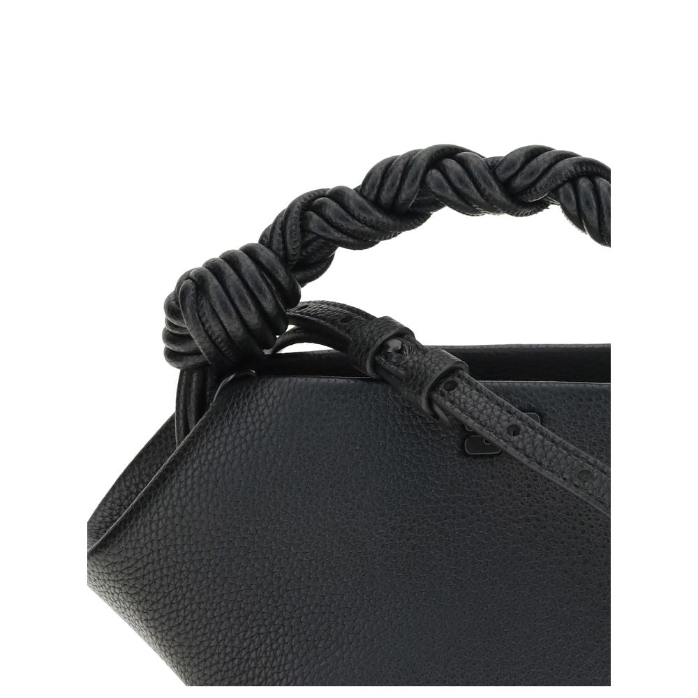 Ganni Schwarze Handtasche aus recyceltem Polyester
