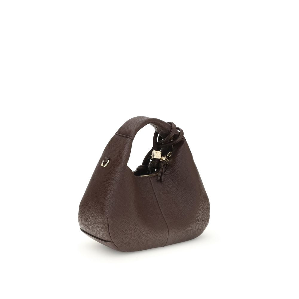 Ganni Handtasche aus recyceltem braunen Polyester