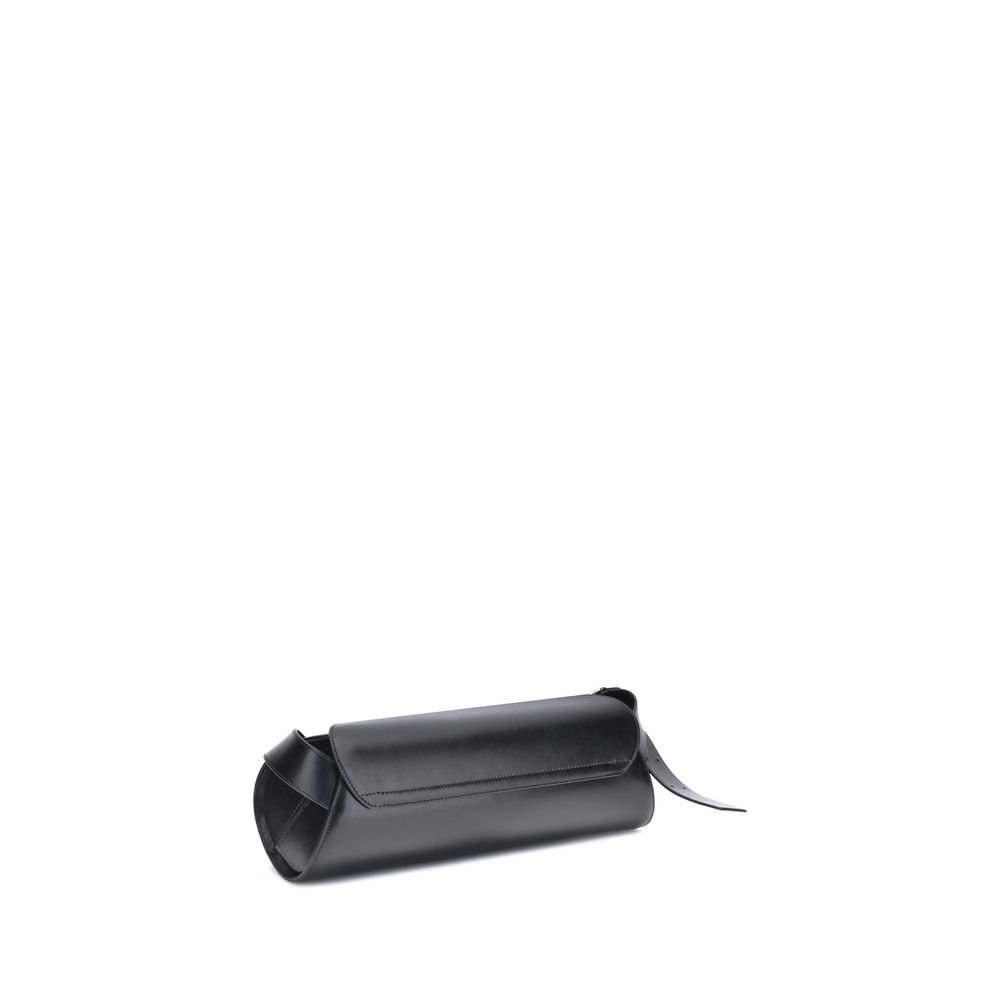 Jil Sander Schultertasche aus schwarzem Kalbsleder Bos Taurus