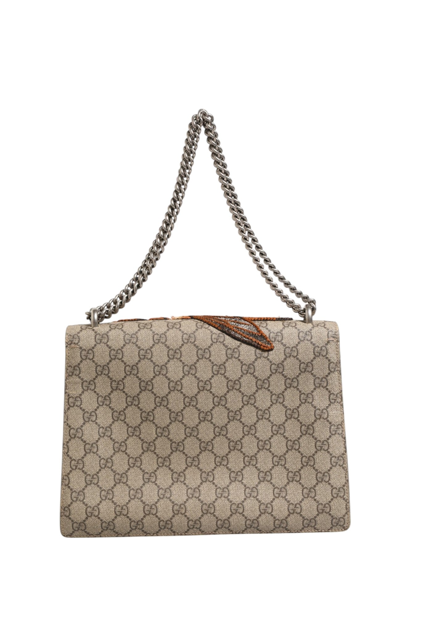 Gucci Supreme Monogram Bestickte Schultertasche mit Biene