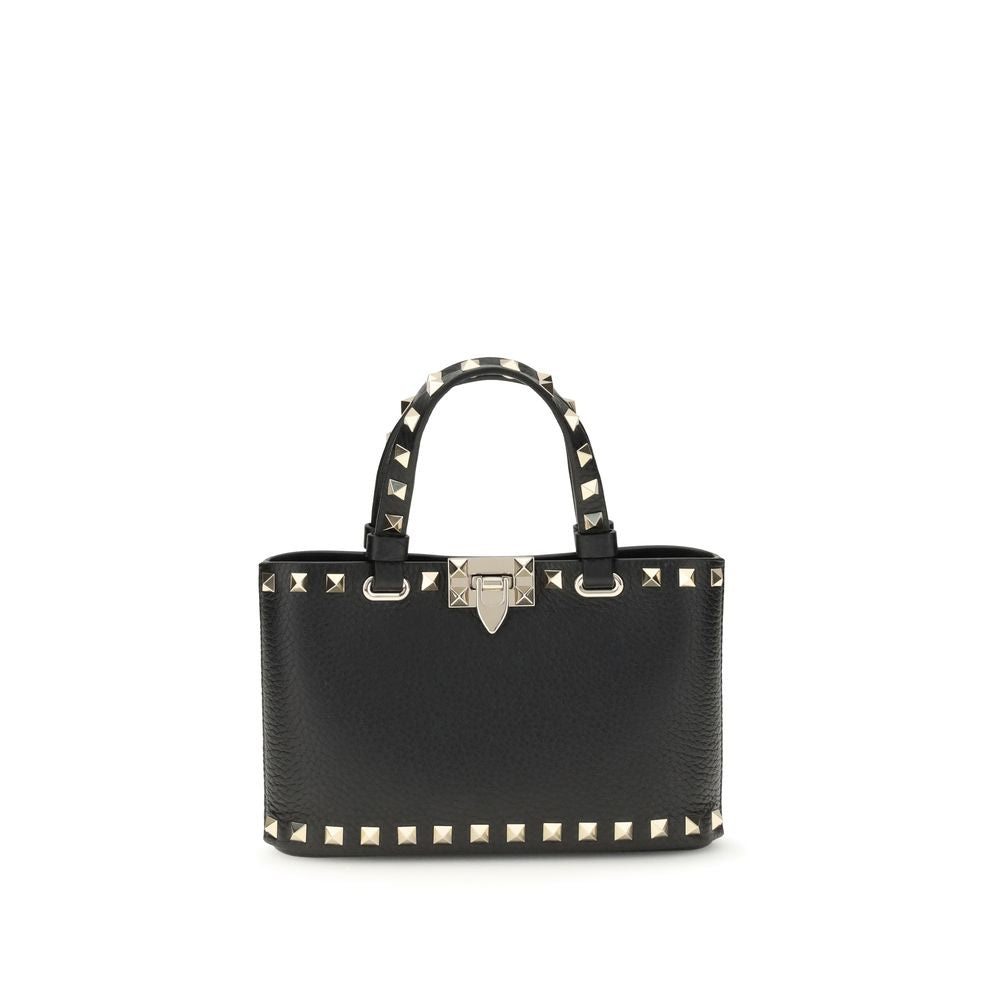 Sac à main Valentino Garavani en cuir de veau noir Bos Taurus