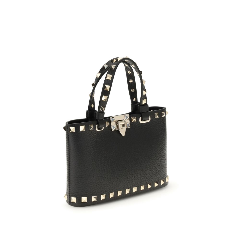 Sac à main Valentino Garavani en cuir de veau noir Bos Taurus