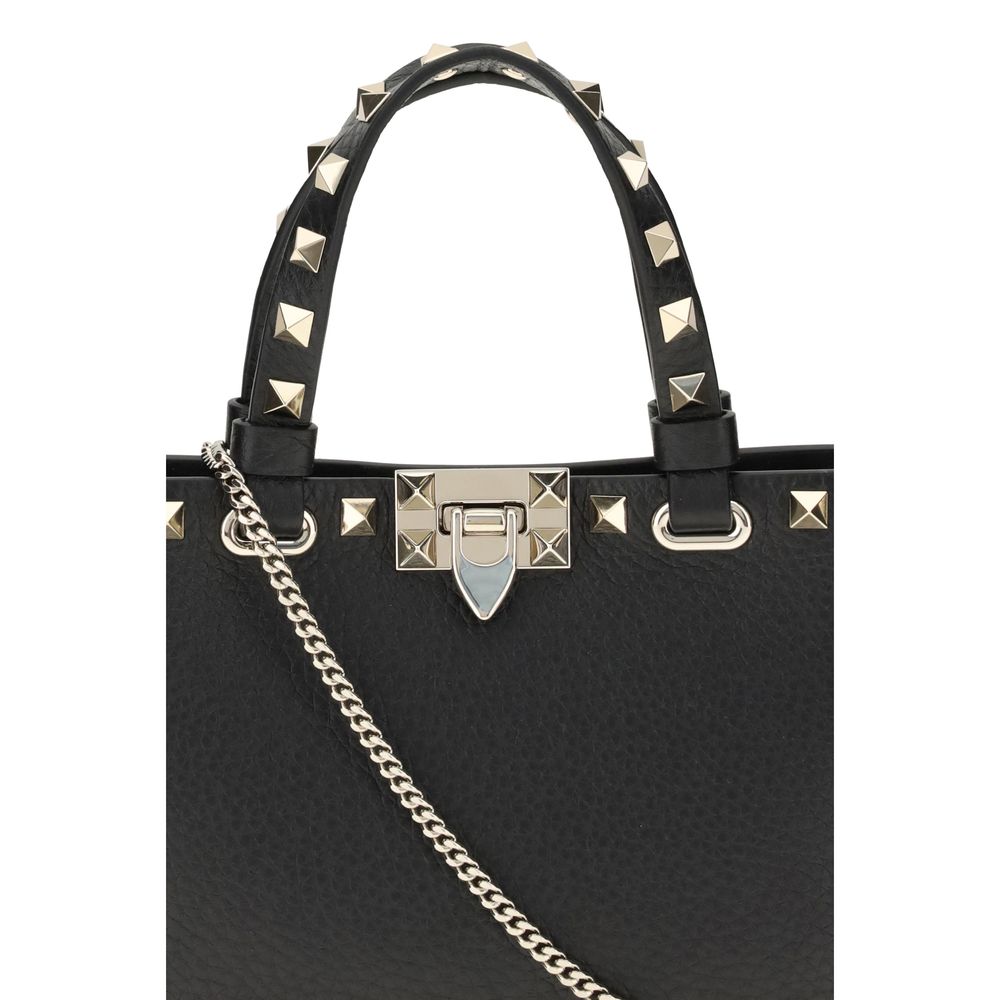 Sac à main Valentino Garavani en cuir de veau noir Bos Taurus