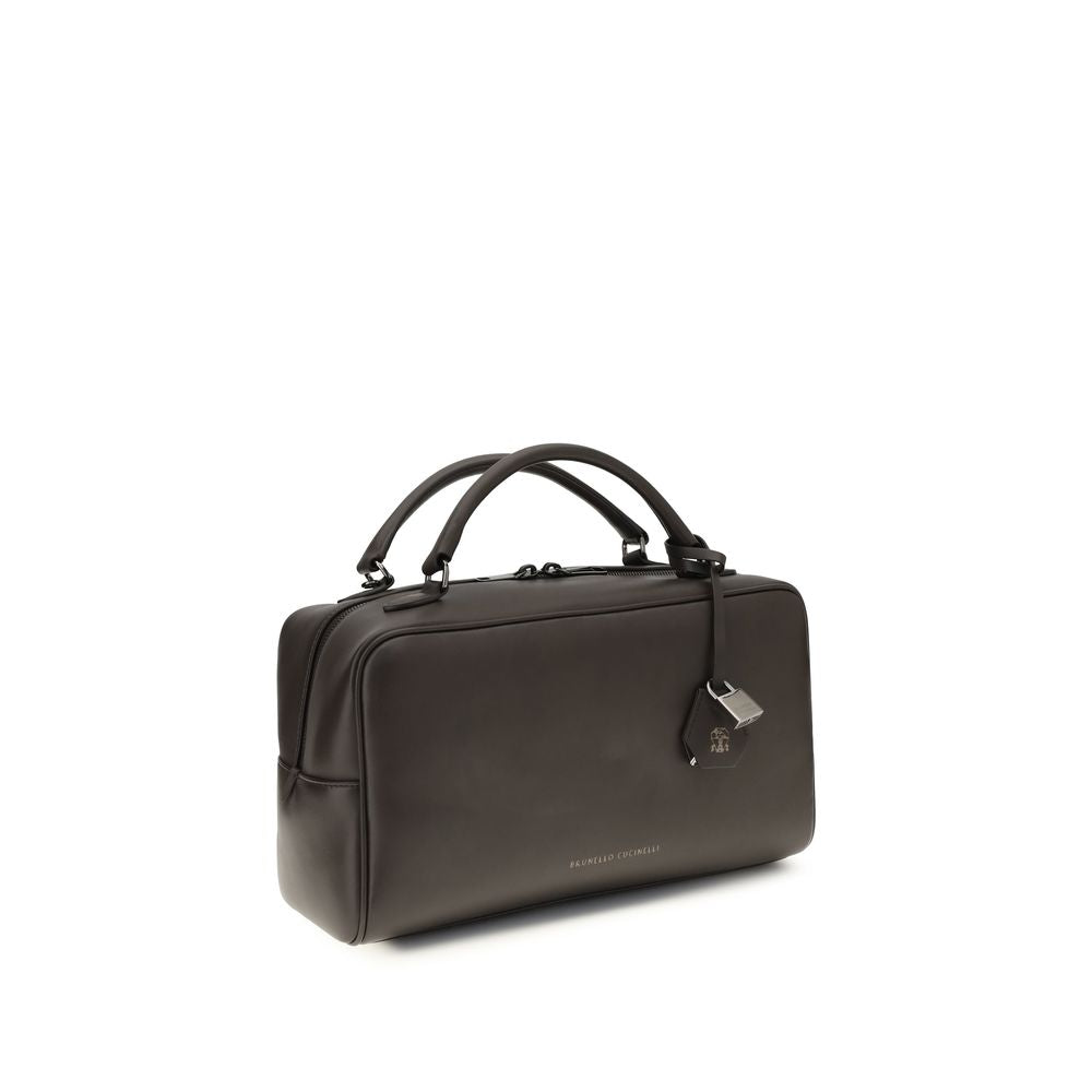 Brunello Cucinelli Handtasche aus braunem Kalbsleder vom Bos Taurus