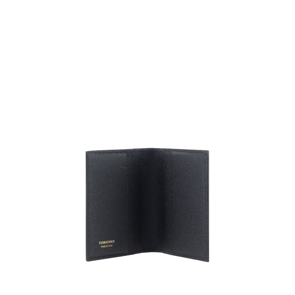 Ferragamo Brieftasche aus schwarzem Kalbsleder Bos Taurus
