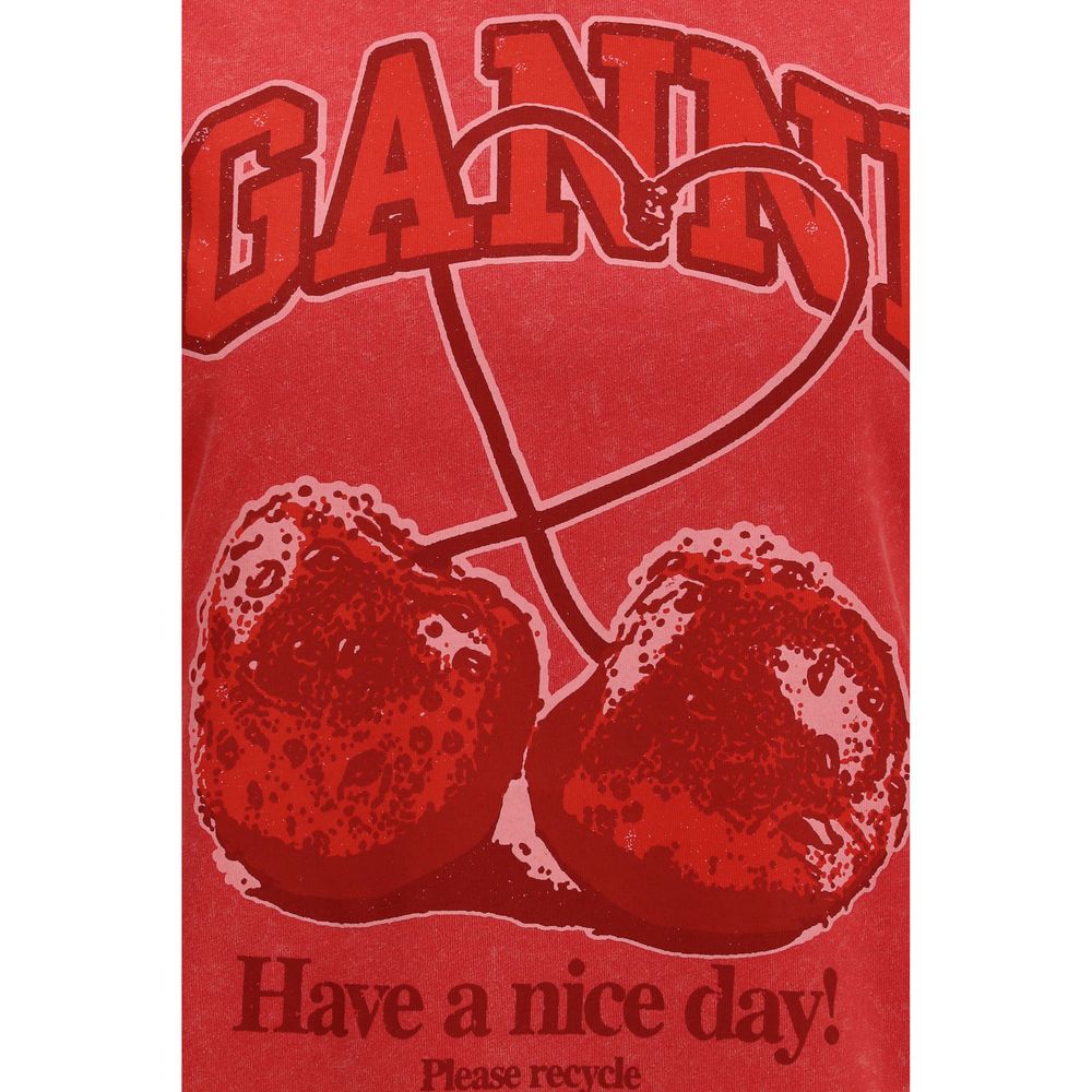 Ganni Mehrfarbiges Baumwoll-T-Shirt