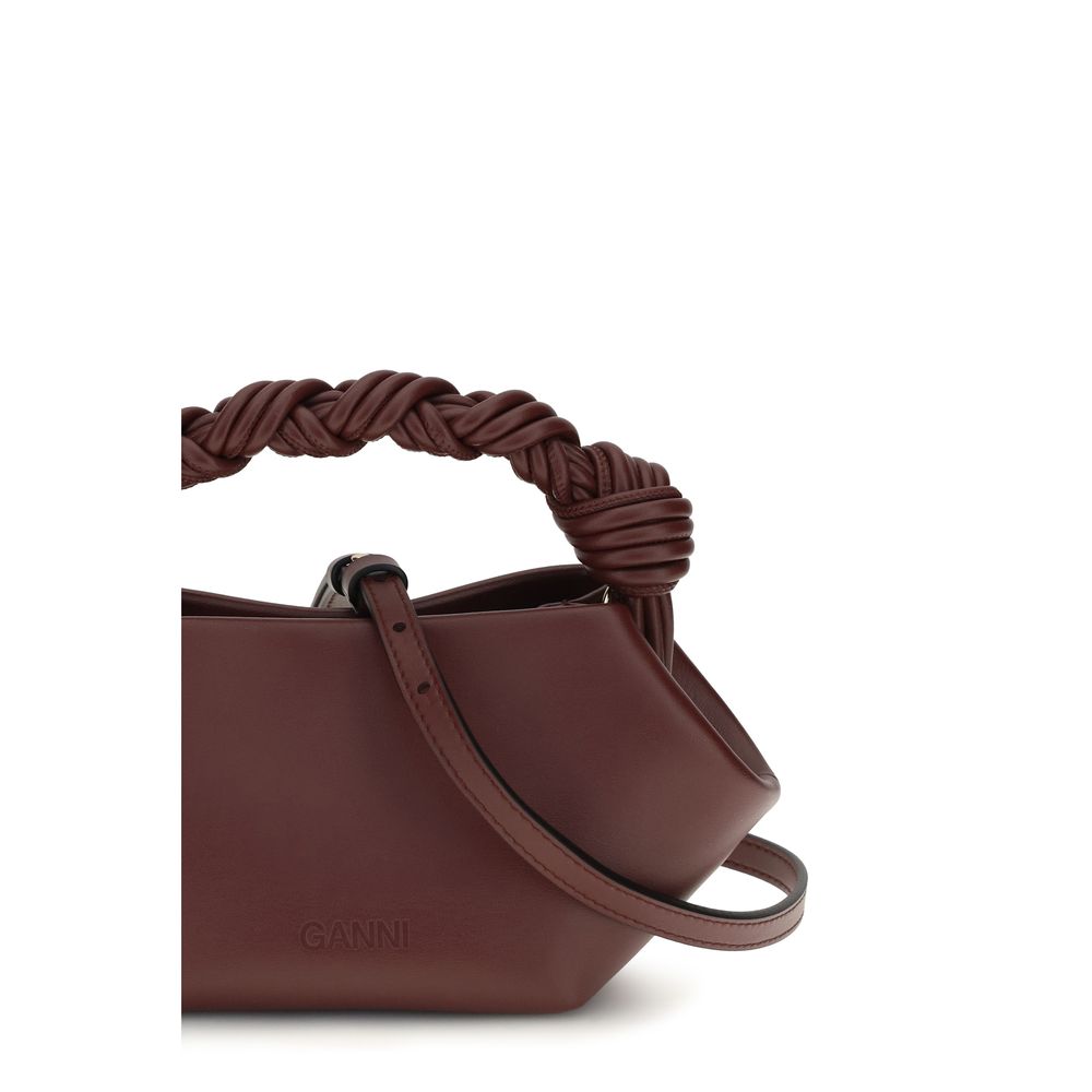 Ganni Bordeaux Handtasche aus recyceltem Leder