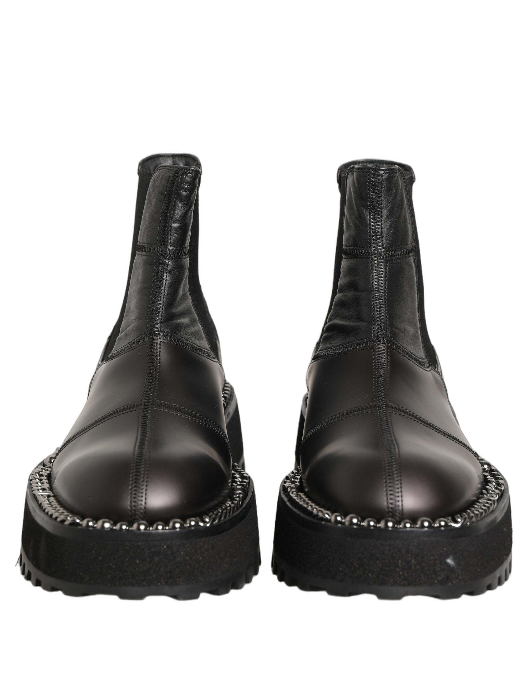 Bottes Chelsea noires en cuir à enfiler pour homme Dolce & Gabbana