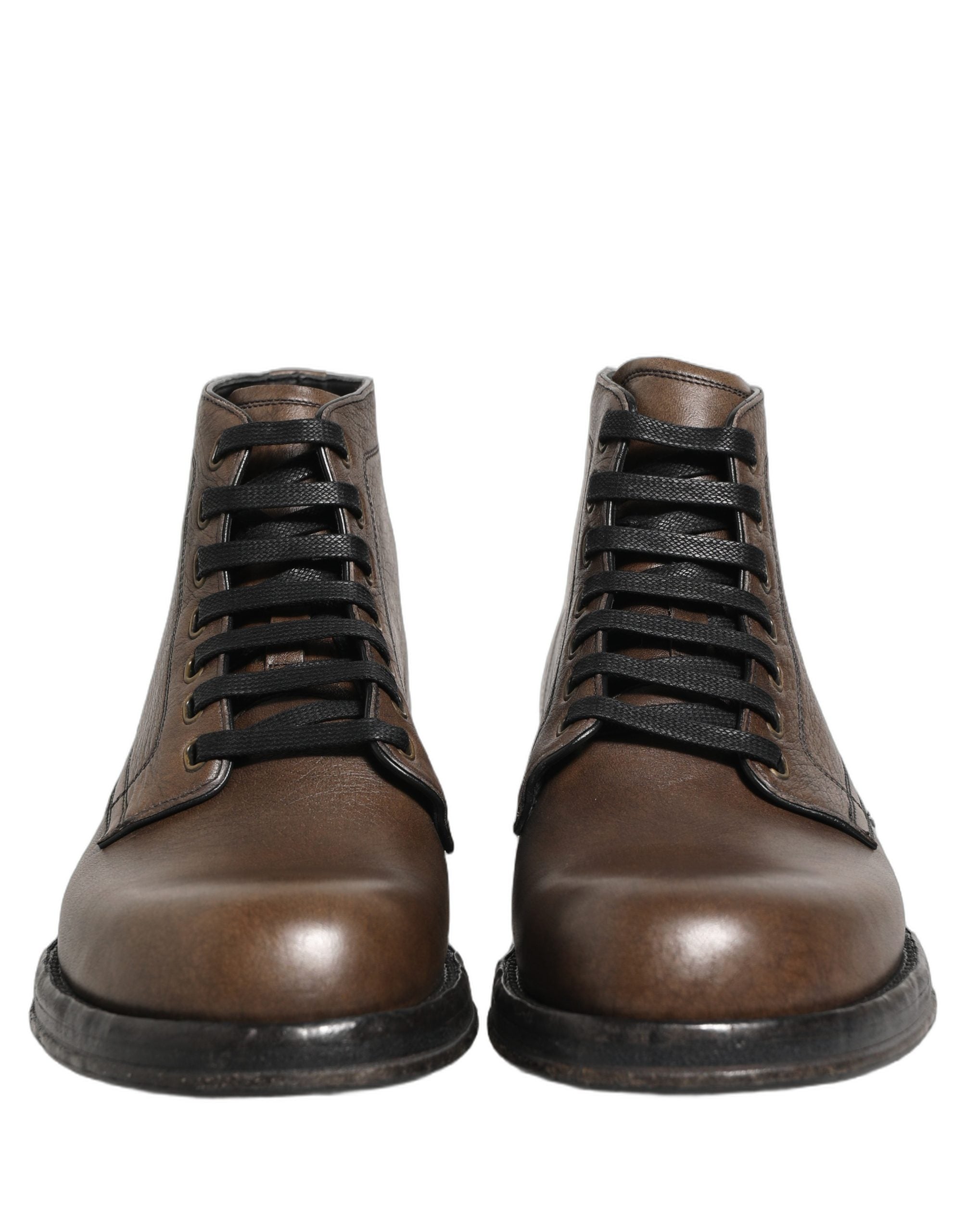 Dolce & Gabbana Braune Perugino Leder Herren Stiefeletten Schuhe