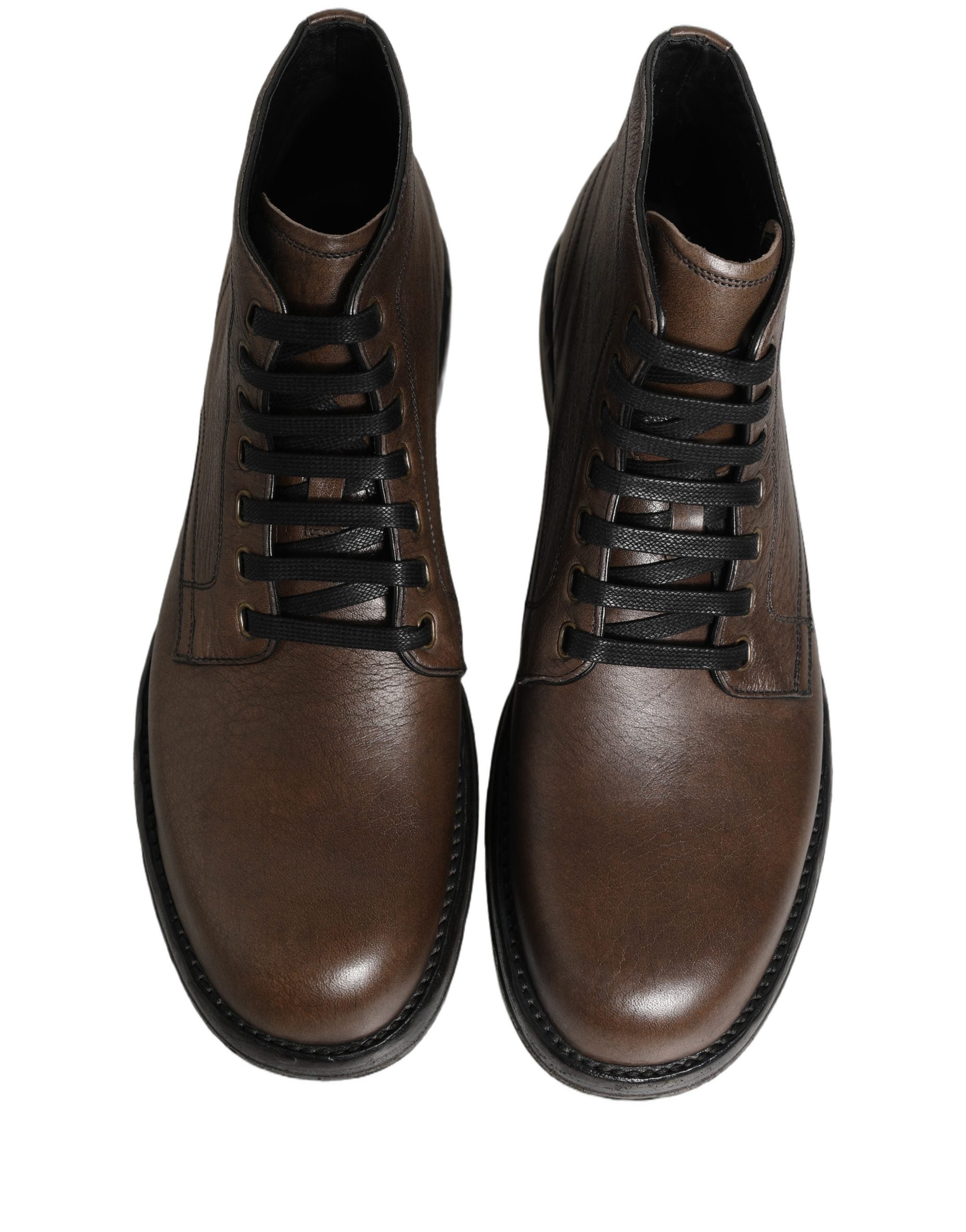 Dolce & Gabbana Braune Perugino Leder Herren Stiefeletten Schuhe