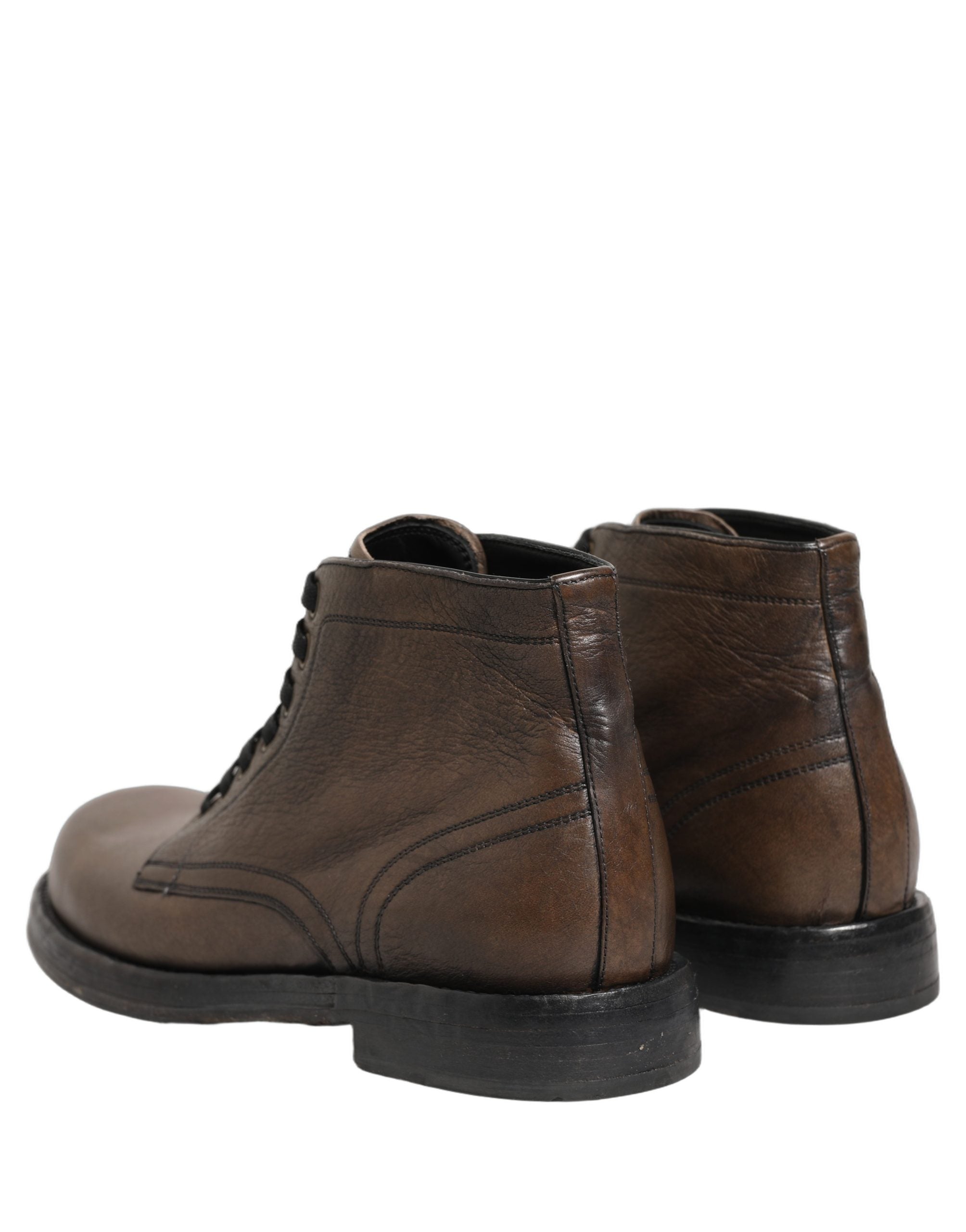 Dolce & Gabbana Braune Perugino Leder Herren Stiefeletten Schuhe