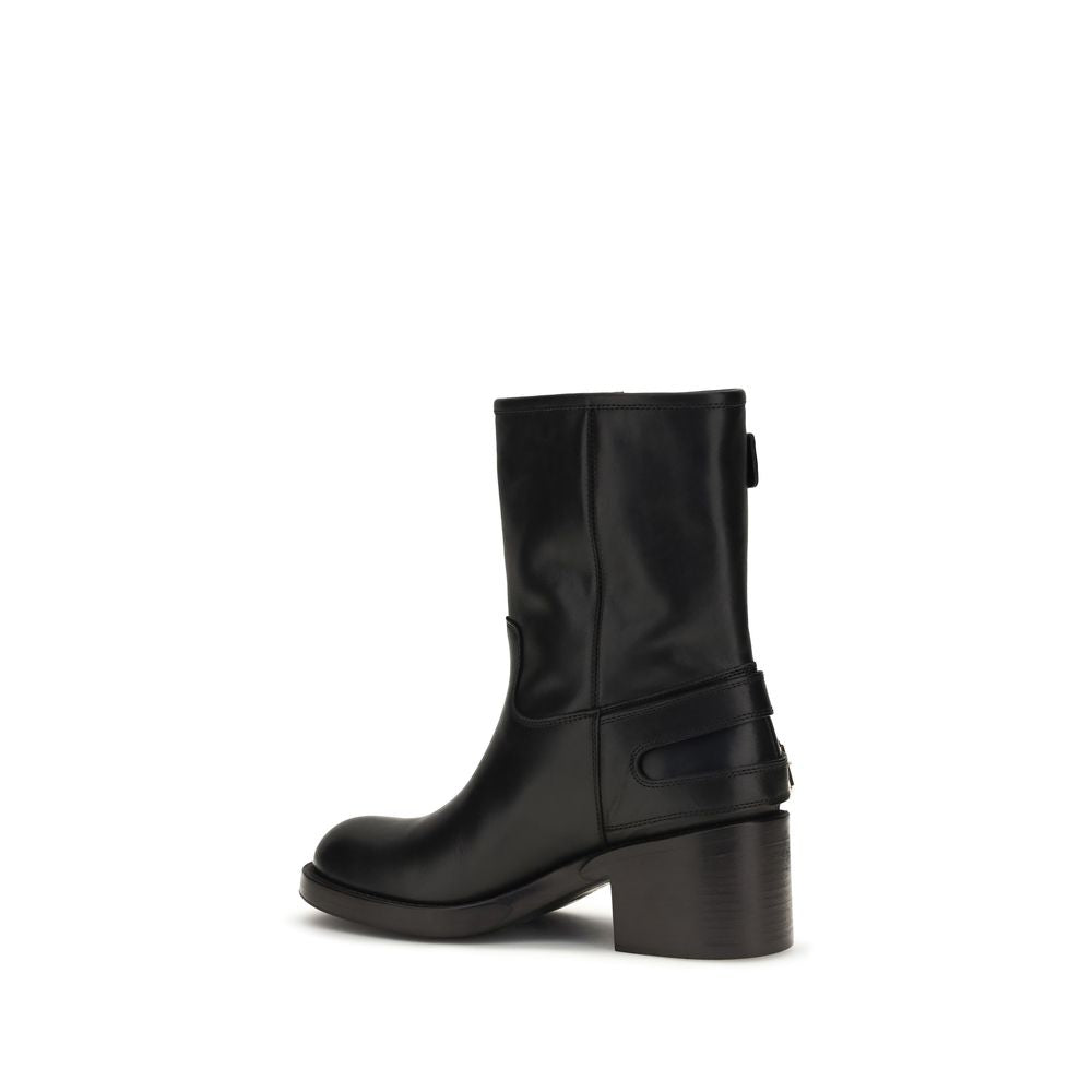 Bottines Chloé en cuir de veau noir Bos Taurus