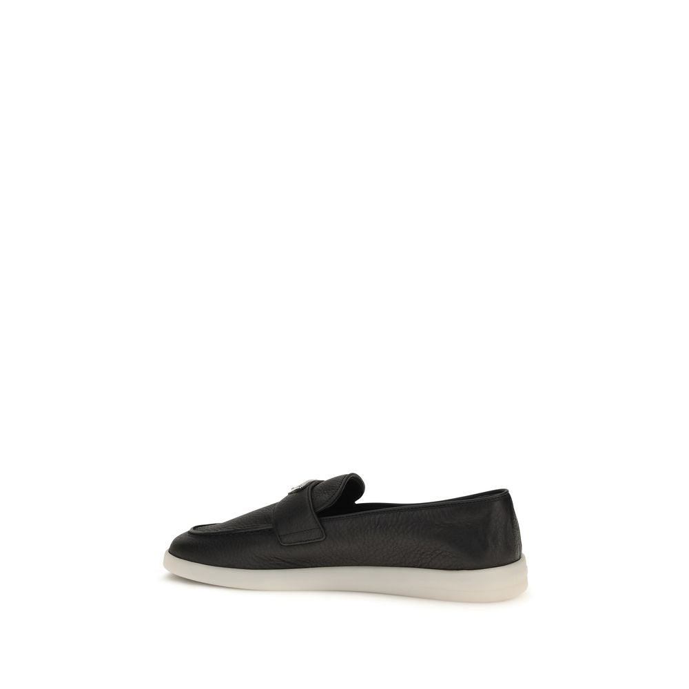 Prada Slip-on-Loafer aus schwarzem Kalbsleder (Bos Taurus)