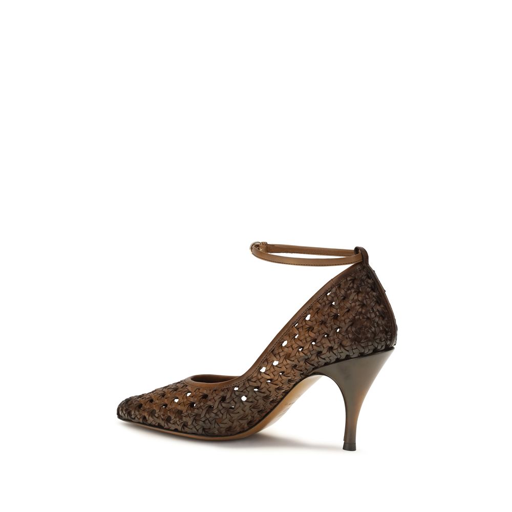 Miu Miu Beige Kalbsleder Bos Taurus Pumps mit hohem Absatz