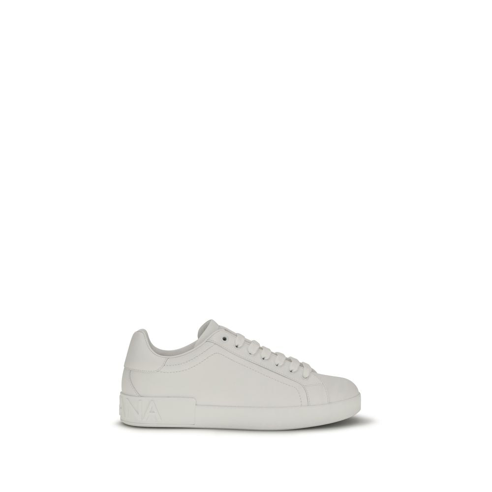 Baskets basses Dolce & Gabbana en cuir de veau blanc Bos Taurus