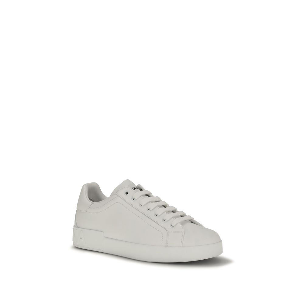 Baskets basses Dolce & Gabbana en cuir de veau blanc Bos Taurus