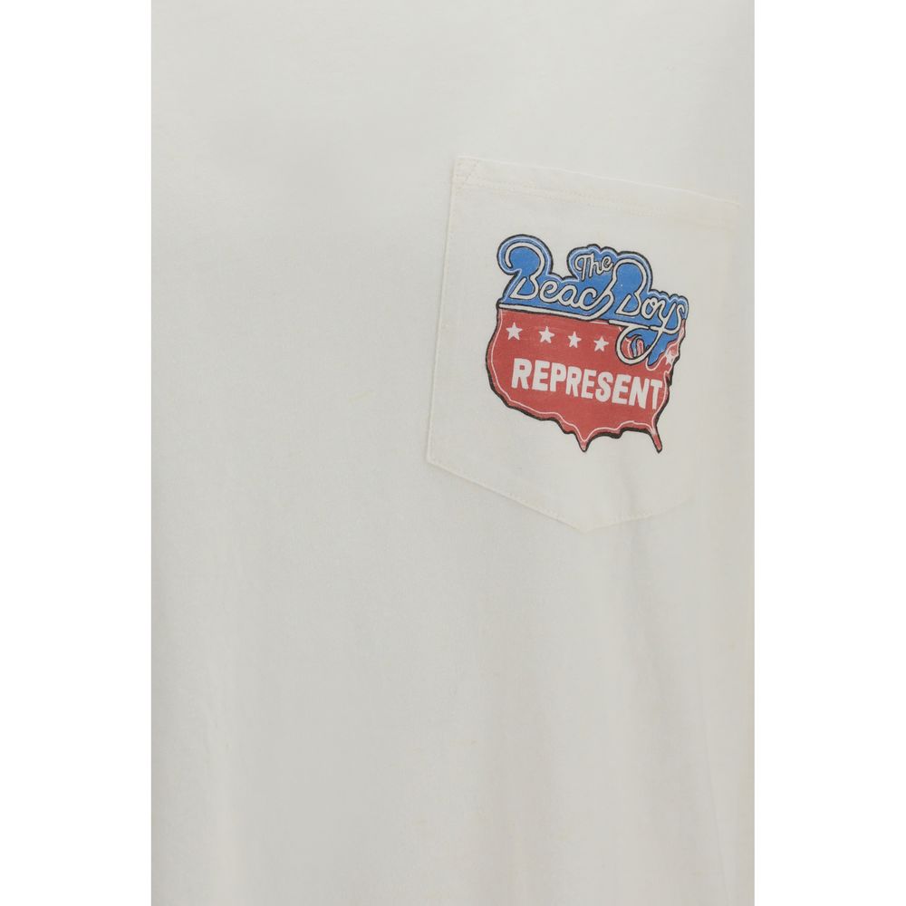 Repräsentiere weißes Baumwoll-T-Shirt