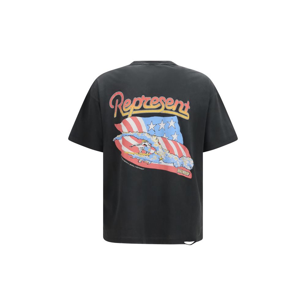 Stellen Sie sich das graue Baumwoll-T-Shirt vor