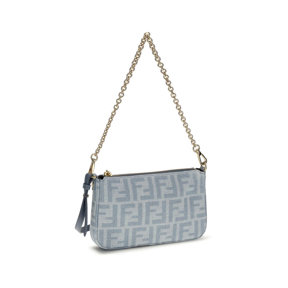 Fendi Clutch aus blauer Baumwolle