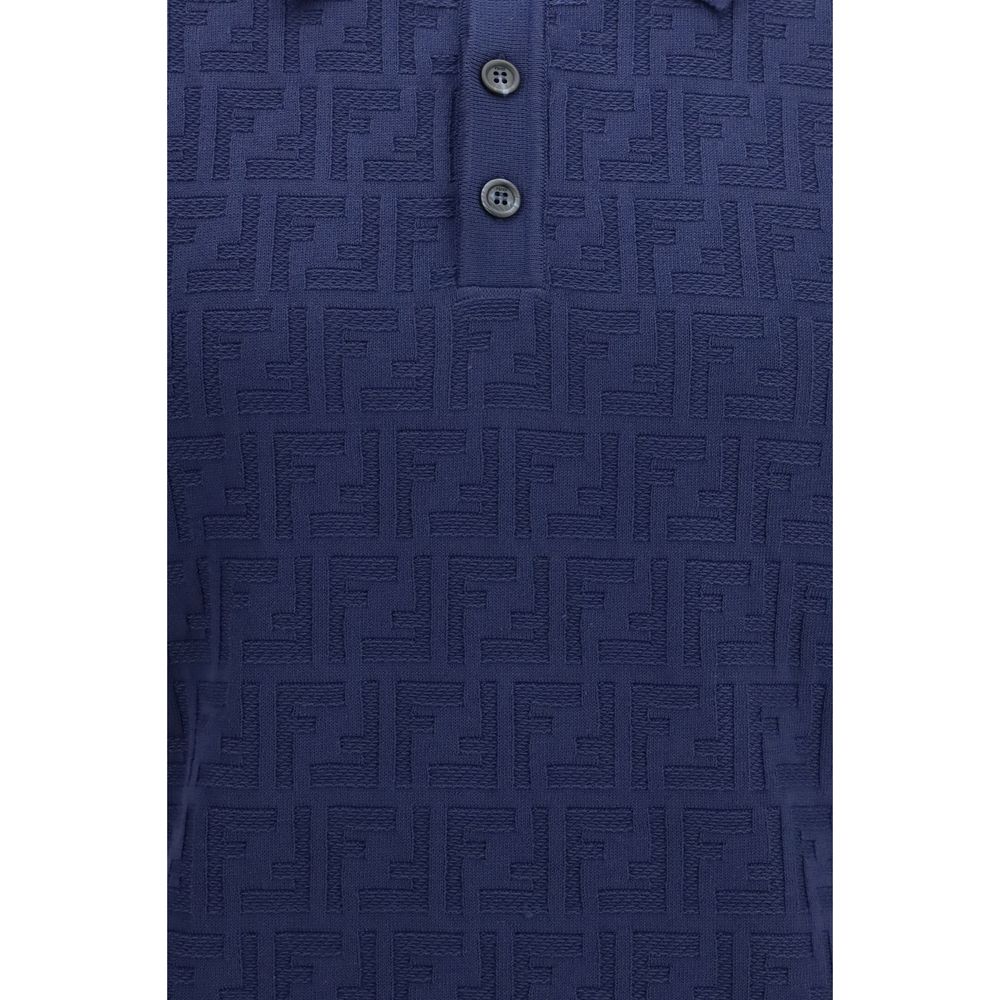 Fendi Polohemd aus blauer Baumwolle