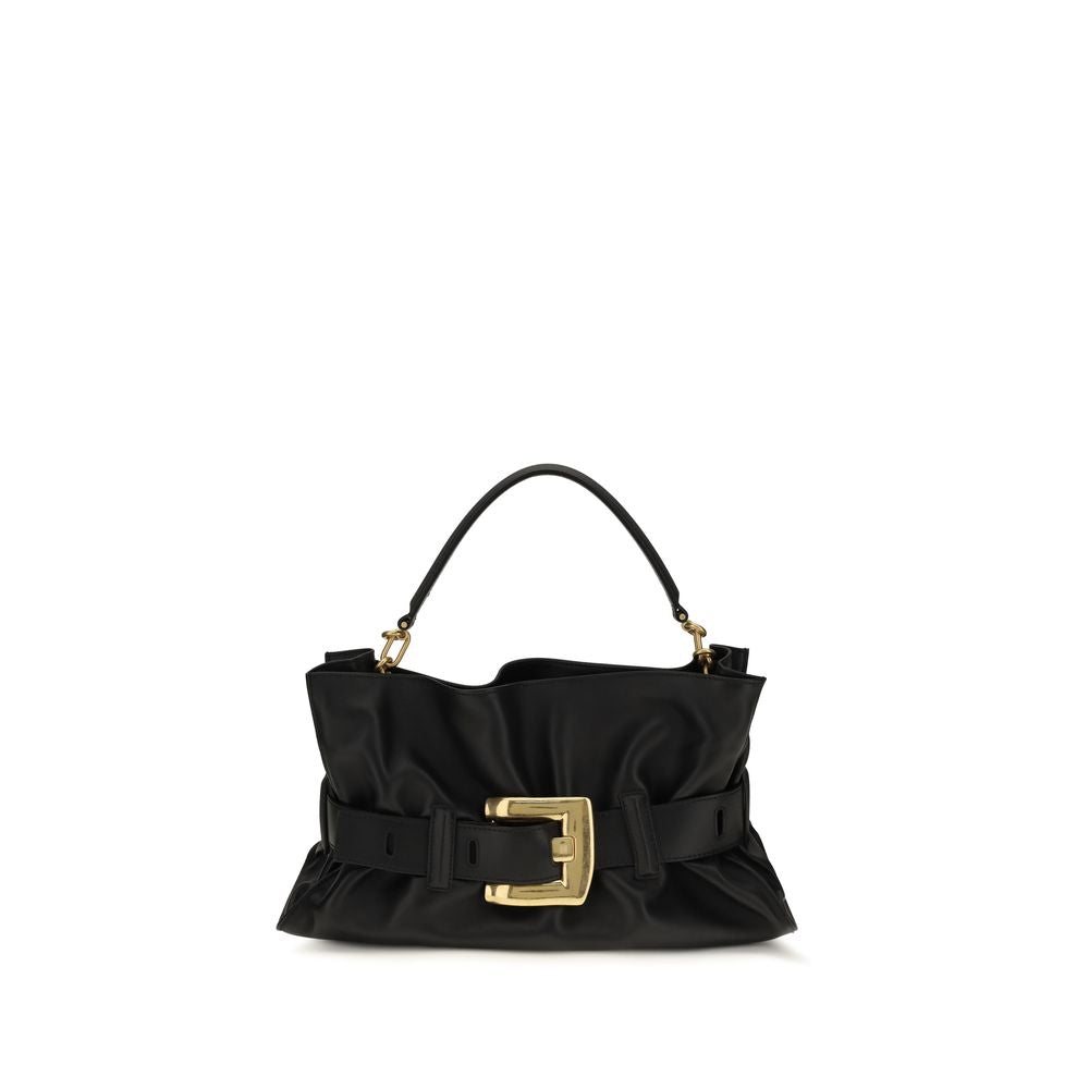 Balmain Handtasche aus schwarzem Kalbsleder Bos Taurus