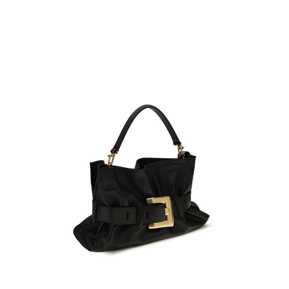 Balmain Handtasche aus schwarzem Kalbsleder Bos Taurus