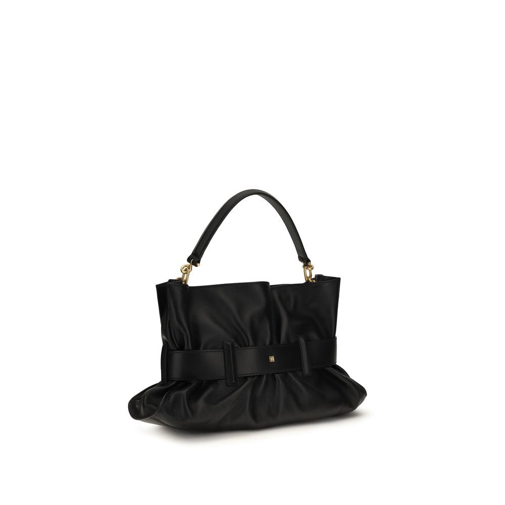 Sac à main Balmain en cuir de veau noir Bos Taurus