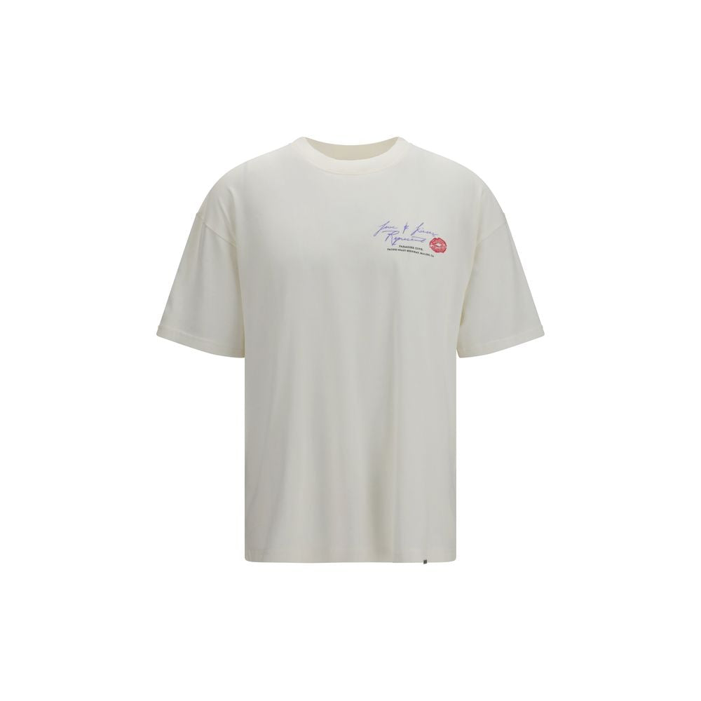 Stelle weißes Baumwoll-T-Shirt dar