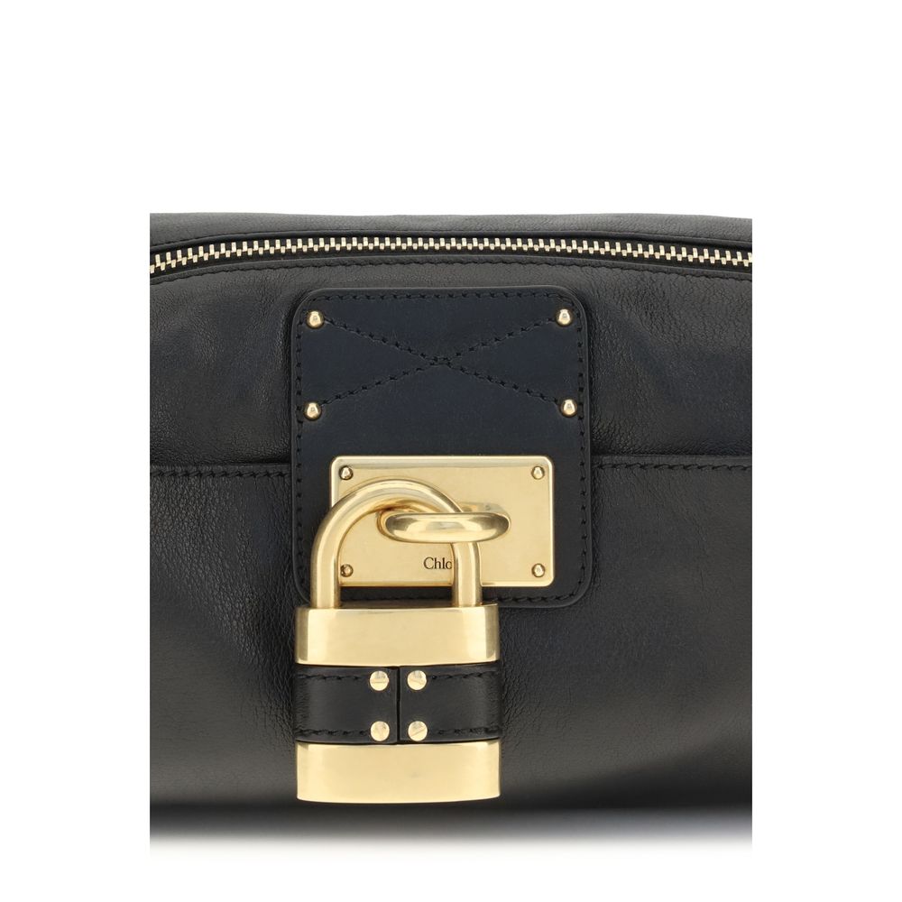 Chloé Schultertasche aus schwarzem Kalbsleder (Bos Taurus)