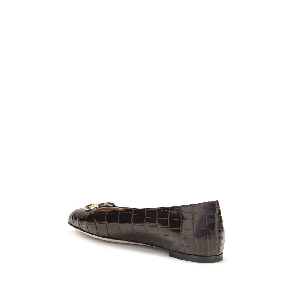 Ballerines Valentino Garavani marron en cuir de veau Bos Taurus