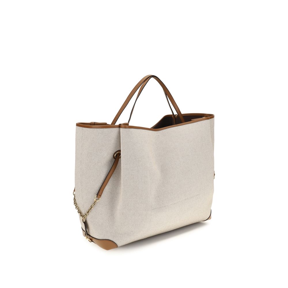 Chloé Schultertasche aus beiger Baumwolle